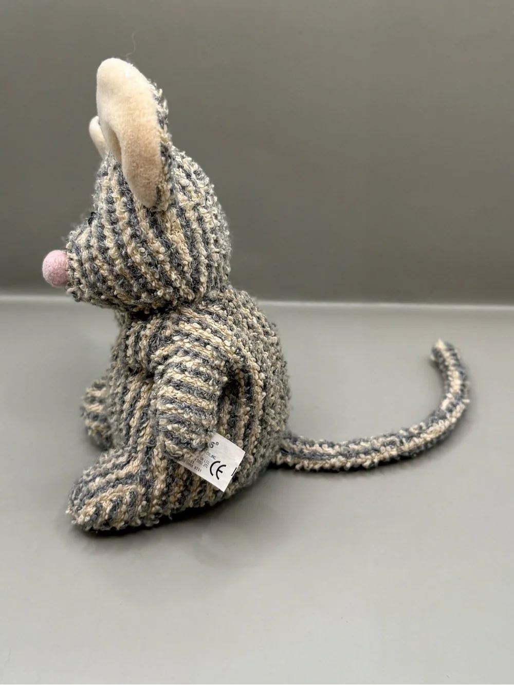 Vintage Russ Berrie Sniffy Striped Mouse Plush Stuffed Animal Bean Bag Toy
